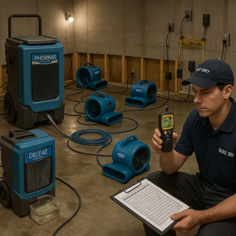Structural Drying and Dehumidification process in Payson, IL